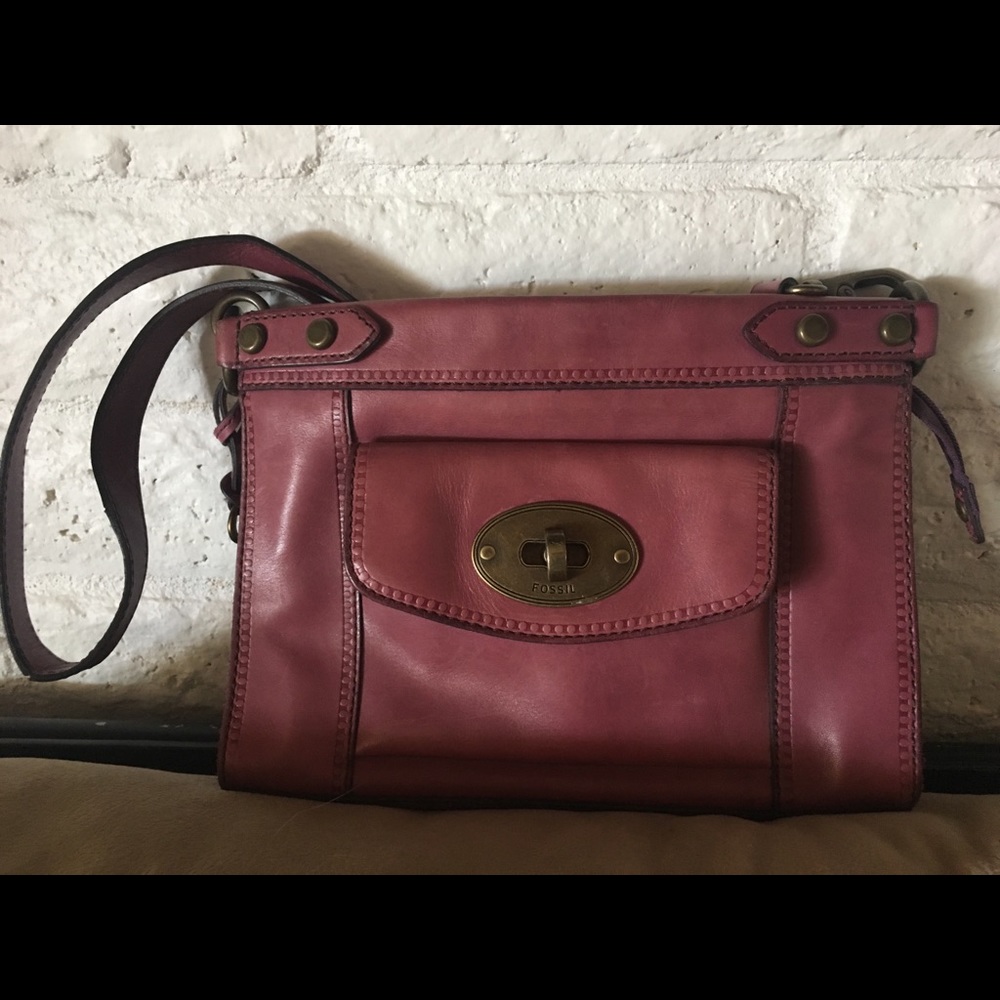 FOSSIL purple leather purse
